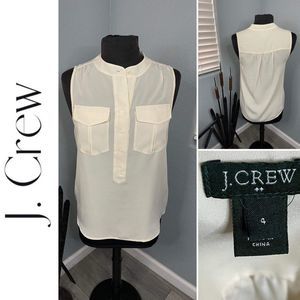 J. Crew Women's Size 4 Cream Colored Sleeveless Tank Top Blouse